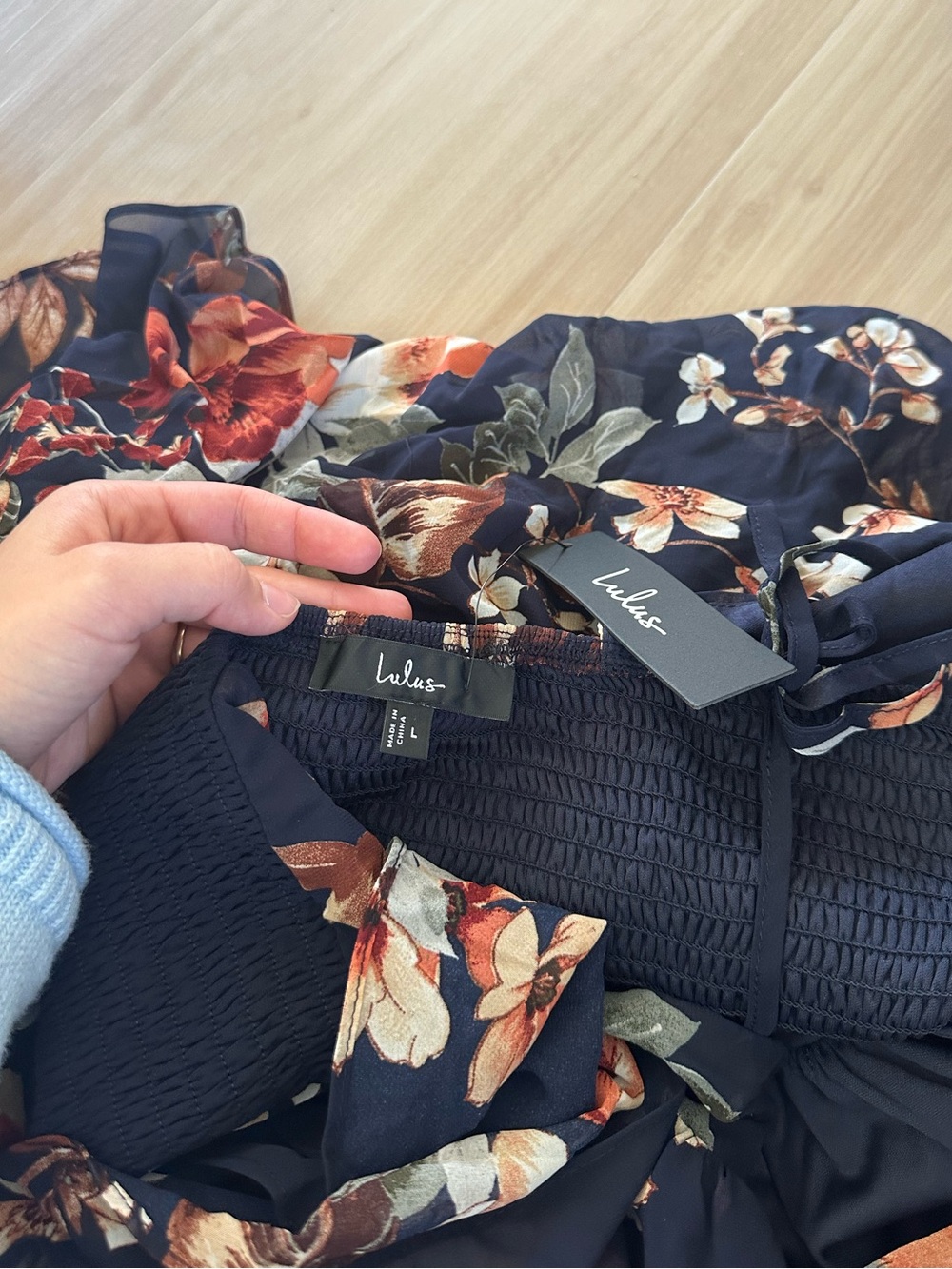 LULUS Midnight Mood Navy Blue
Floral Print Tiered Maxi Dress - Picture 9 of 9